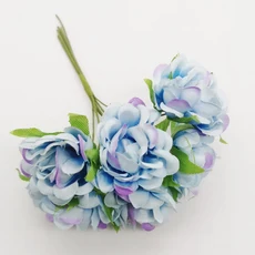 인공 실크 미니 꽃다발 홈 데코 DIY 인조 꽃 새해 크리스마스 화환 수제 6 18, 02 6pcs, 05 blue, 1개