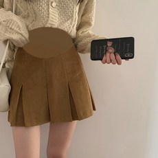 임산부스커트 치마바지 미니 코듀로이 벨벳 플리츠