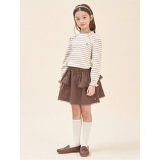 [빈폴키즈] 간절기 스트라이프 골지 티셔츠 브라운 (BI5841G02D)