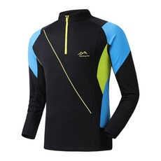 남성 봄 가을 아웃도어 긴팔 티셔츠 패션 통풍 땀흡입 트레킹 등산복 캐주얼 얇은 스판 기능성 긴팔 티셔츠 루즈핏 반집업 스포츠 속건 긴팔티 WMY