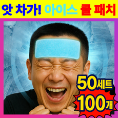 [초강력쿨링] 붙이는 아이스 쿨패치 냉각시트 해열 냉찜질 - 아기 성인 겸용 여름 필수템, 100개