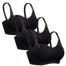 ILOVE 러브SIA 엄마의 모유 수유를 위한 수유 브라 임산부 산후를 심리스 서포트 수면 브라 S-2XL 3팩 블랙+라이트 레드 M 186058