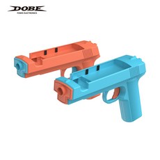DOBE 遊戲手把槍套，適用於 Nintendo Switch Joy-Con, 橘色, 藍色, 2個, DOBE Switch1代、2代通用體感槍 TNS-3185B
