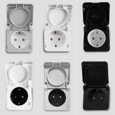 위너스 빌트인 커버형 매입 1구 콘센트 모음 코너용 상부장 가구 작업대 실험대 쇼케이스, A-6(핀)블랙+회색, 1개