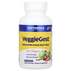 Enzymedica 엔자이메디카 베지제스트 90 캡슐 소화효소 보충제, 1개