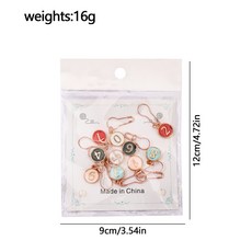 ［ 限時優惠］10個/包 0 9合金數字記號扣 葫蘆扣 計數扣 編織記號配件 針織毛衣針數標記工具 防解鎖釦 編織工具, 混合色（10個入）, 1個