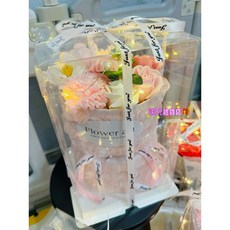 香皂玫瑰花束：聖誕節/生日/情人節/母親節/畢業告白求婚花束 可客製急單, 1個, 韓風粉禮盒