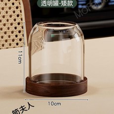 復古水果叉x4, 透明罐實木底座, 1個