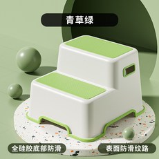 多功能兒童墊腳凳 寶寶洗手防滑台階凳 家用加厚塑料凳, 青草綠