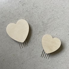 하이오즈 하트모양 자작나무 원목 꼭꼬핀, 미디움, 1개, 미디움