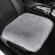 AUTO CREW 汽車用超細纖維絨毛前座坐墊, 灰色, 2個