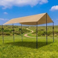 휴대용 초경량 캠핑 렉타타프 옥스포드 210D 방수 보관가방 포함, 탄베이지