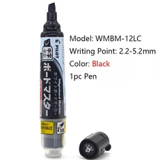 파일럿 지울 수있는 1.7-12MM 컬러 화이트 보드 마커 리필 형 펜 V 마스터 일본어 편지지 학교용 건식 지우, 03 2.3MM Black Oblique