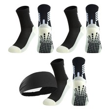 LivingJun 防滑足球襪, 3對黑色