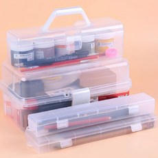 이앤마켓 투명 케이스 서예 수채화 붓 수납통 서예용품 서예붓 화방문구 수채화붓통, 중형