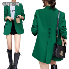 여성 심플한 드레이프 자켓 긴팔 단색 패션 캐주얼 여성정장 재킷