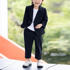 키즈 남아 정장 긴팔 자켓 밴딩 슬랙스 투피스 상하복