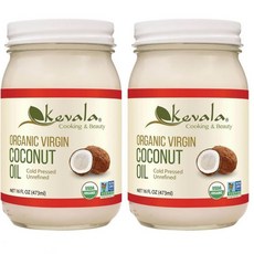kevala 케발라 코코넛 오일 고온 조리 및 베이킹에 적합하며 항균 특성과 쾌적한 맛으로 풀링에 이상적임 16온스 유리 용기에 간편하게 보관 가능