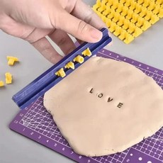 세라믹 아트 알파벳 숫자 폴리머 클레이 도구 프레서 엠보서 몰드 실링 DIY 도자기 솔리드, [01] 옵션1