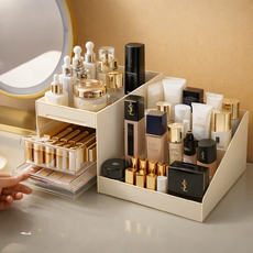 이거슨픽 4단 서랍형 화장대 화장품 정리함, 아이보리, 1개