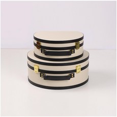 모자보관함 빈티지 상자 원형 반원형 장식품 셰이커 정리, 스몰 29 x 12x23 cm