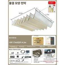 체리블러쉬 웨이브어닝 캐노피천막 테라스어닝, 베이지화이트 [1.7m x 4.2m]
