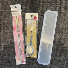 台灣QDAD 316不鏽鋼兒童勺筷組合 筷子 勺子 叉子 收納盒 國小生適用, 馬車兒童筷橫圖+馬車加長勺+盒, 1個