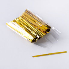 빵끈 컬러타이 베이커리 포장끈 봉지끈 전선끈 8cm 800개입 x 3, 골드, 3개