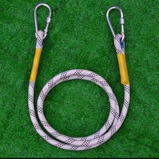 安全繩安全帶延長繩雙鈎繩尼龍繩高空作業消防逃生救生繩空調安裝, 耐磨15毫米1米長送雙鉤