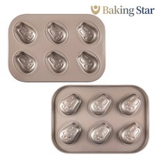 미니오븐팬 6구 토끼 마들렌틀 과자판 파운드케익틀 아노마드, 1개