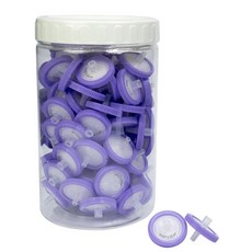 필터 PVDF 소수성 여과 0 22um 마이크론 기공 13mm 막 직경 실험실 멤브레인 디스크 비멸균 랩필 100팩 포장, 25mm 0.22um