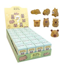 랜덤 카피바라 뽁뽁 말랑모찌 28개(박스) 말랑이 스퀴시 랜덤 뽑기 주물럭 스트레스해소, 1박스 1박스