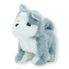 움직이는 강아지 토끼 고양이 인형 9종 리트리버 허스키 동물인형, 19cm, 허스키 그레이, 1개