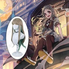 KASTE 地縛少年花子君 八尋寧寧 Cosplay 假髮 - 棕青拼接長直髮, 1個, 動漫cos假髮 地縛少年花子君八尋寧寧二