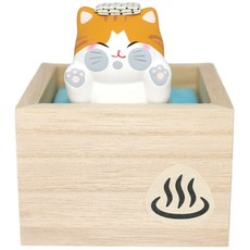 趴趴虎貓招財貓 陶製擺飾 泡溫泉造型 日本製 居家裝飾 療癒小物, 詳見包裝
