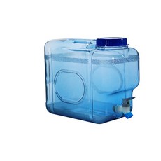 台灣製造PC方型蒸餾水桶 3加侖 10公升- 把手 食品級原料 桶裝水桶 藍色, 1個