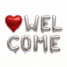 파파 파티 WELCOME 풍선 세트, 1세트, WELCOME 실버