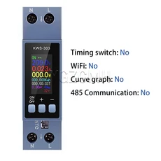 8-in-1 Tuya WiFi AC 에너지 미터 모니터 전압 역률 주파수 측정기 스마트 스위치 끄기 KWS-303, 01 303- NO WIFI
