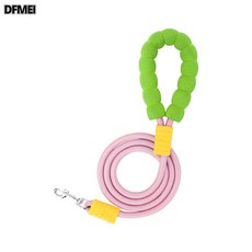 DFMEI 新款狗狗胸背泡棉把手不勒手可提拉狗狗牽引繩中小型犬時尚狗胸背, 1個, 粉色牽引繩1.5m