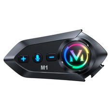 MOCOERL 오토바이 헬멧용 블루투스 배달 라이더 모터사이클 인터콤 블루투스 헤드셋, 블랙, M1