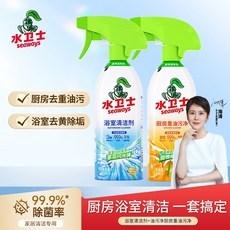 水衛士 seaways 廚衛組合 馬桶去黃去漬+浴室玻璃清潔, 1個, 浴室 油污各1瓶