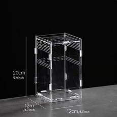 아크릴 파충류 사육장 도마뱀 거북이 거미 고슴도치 사육 박스 조립형, 1개, 스타일 A 12x12x20cm