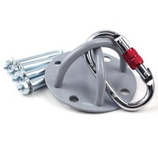 空中瑜伽固定盤吊床配件 單點瑜伽綢緞訓練帶吊盤沙袋掛架鞦韆吸盤, 1個, 吊盤(含螺絲)+鋼製鎖扣