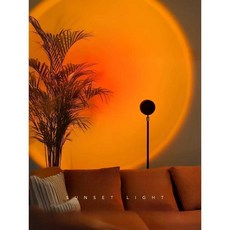 선셋 무드등 석양조명 촬영 플로어 조명 거실 투사등, 컬러 필름-16cm-12W