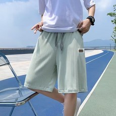 休閒短褲男【S-5XL】夏季薄款冰絲 五分褲 男女同款 大尺碼 情侶 速乾 運動 直筒寬鬆休閒百搭