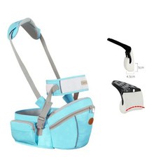 힙시트 허리 스툴 조절 가능한 스트랩 버클 포켓 부드러운 내부 배낭, Sky Blue Upgrade
