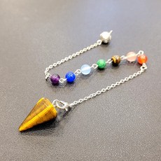 차크라 팬듈럼 수맥탐지 다우징 한글메뉴얼 주머니제공 Chakra Pendulum, 타이거아이(호안석), 1개