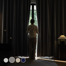 [1+1] HOMEY NEST 밝은색상 99.99% 빛차단 암막커튼 호텔식 방풍 암막 린넨커텐 아일렛형