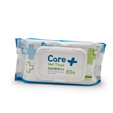 안심 간병전용 물티슈 캡형 80매 엠보싱 휴대용 병원, 본상품, 1