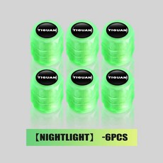자동차 발광 타이어 밸브 캡 휠 노즐 야간, 5. 6PCS, 1개